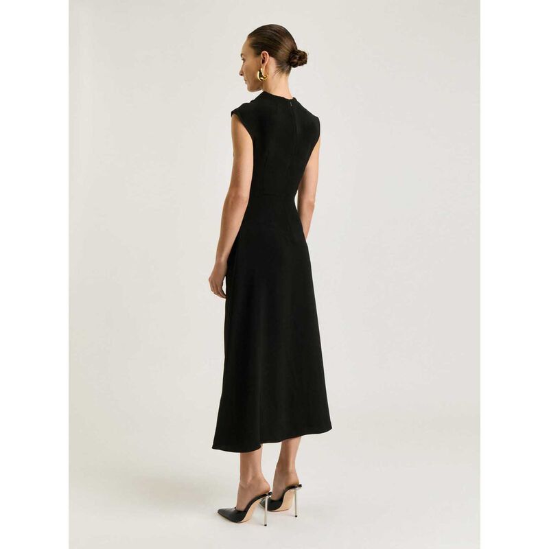 Veronika Maine Double Crepe Draped Midi Dress image number 1